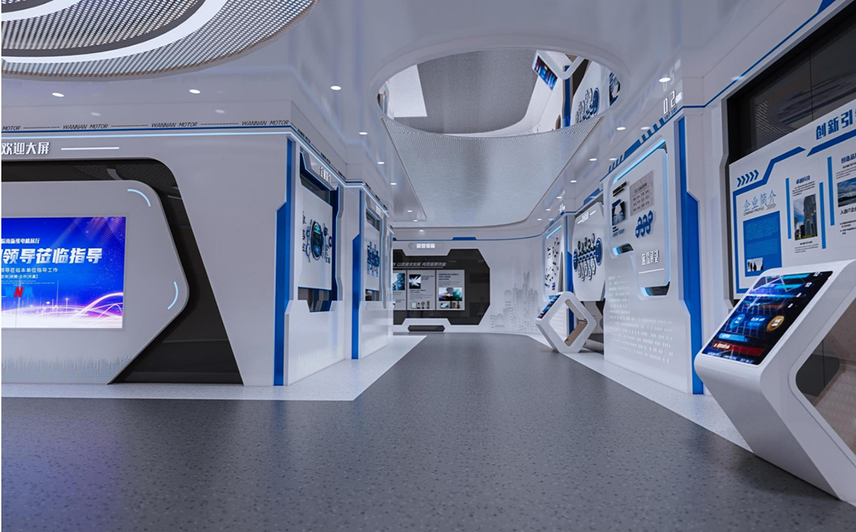 泾县皖南电机500平方科技风展厅装修设计(图7)