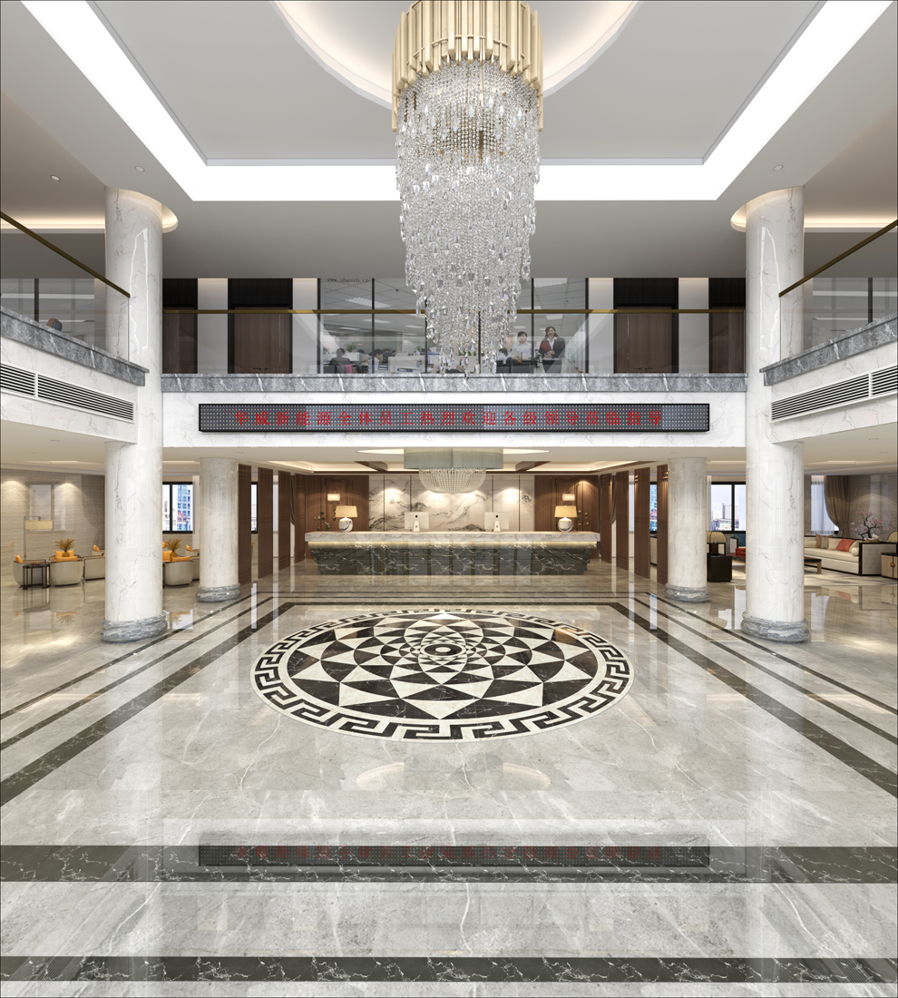 芜湖华威5400平方新中式办公楼装修(图1)