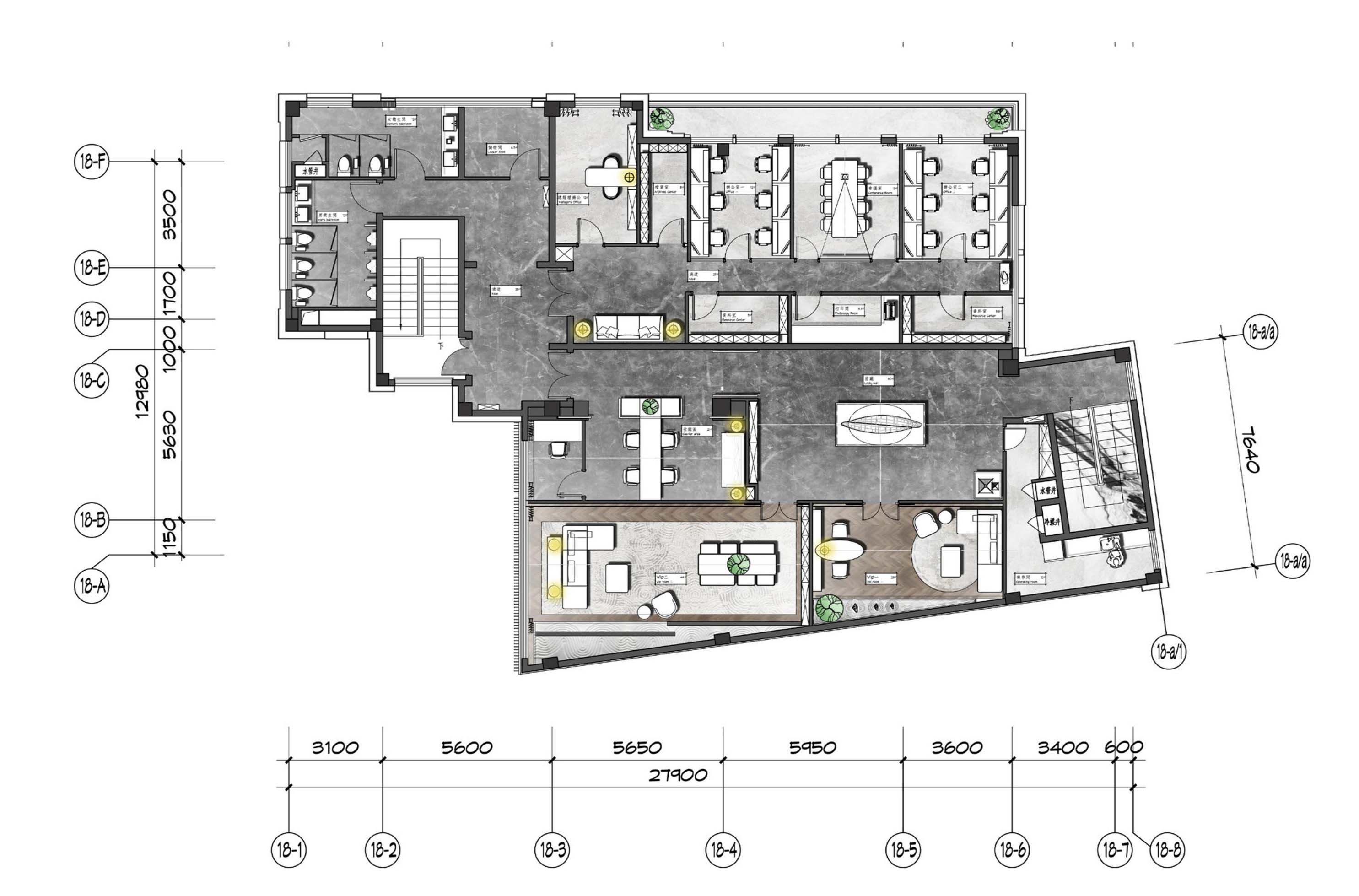 太平·某山庄新中式1200平方售楼部装饰装修工程(图2)