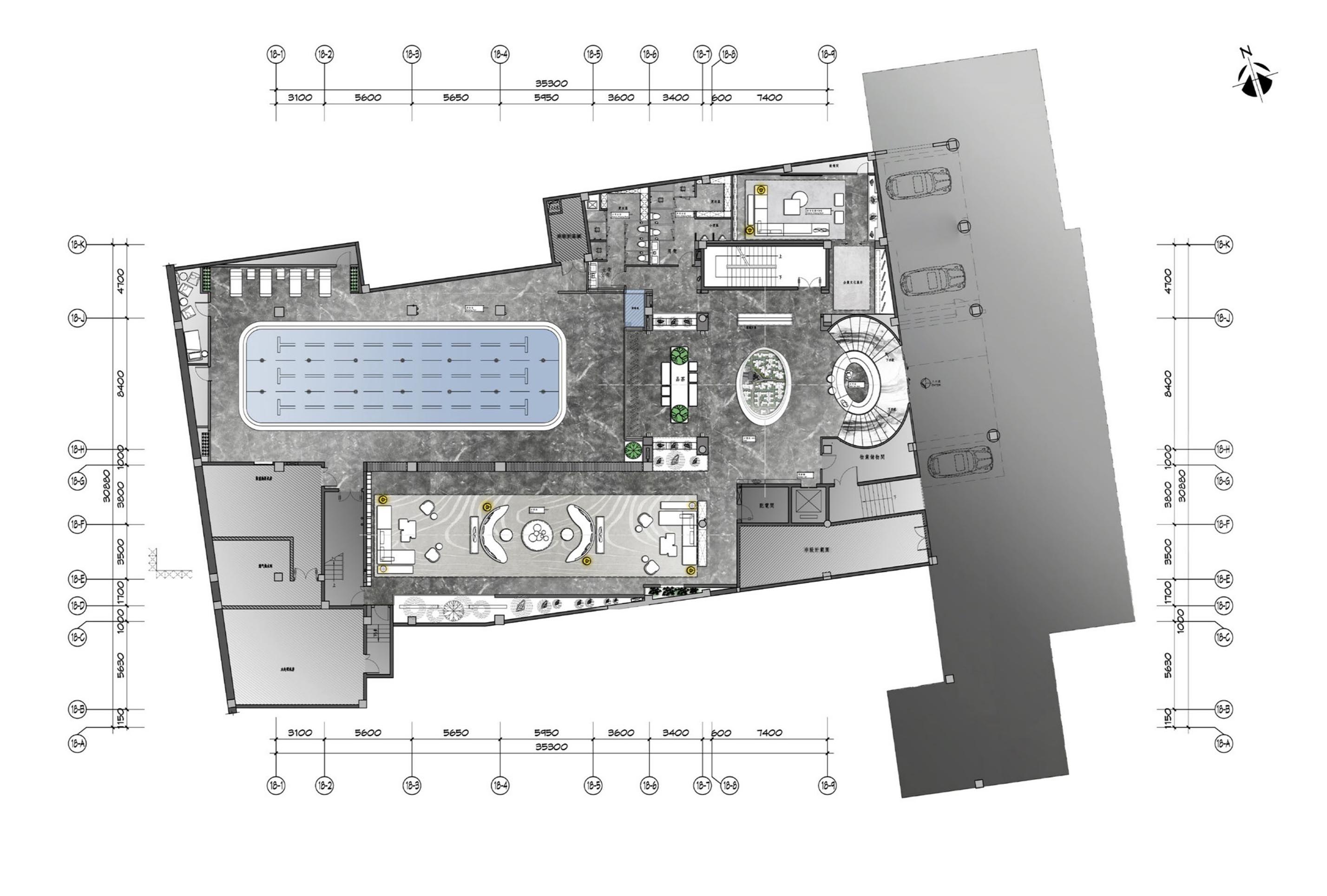 太平·某山庄新中式1200平方售楼部装饰装修工程(图1)