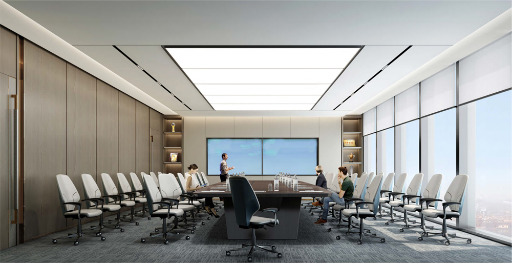 宣城泾县皖新机电总部会议室、接待室装修案例(图2)