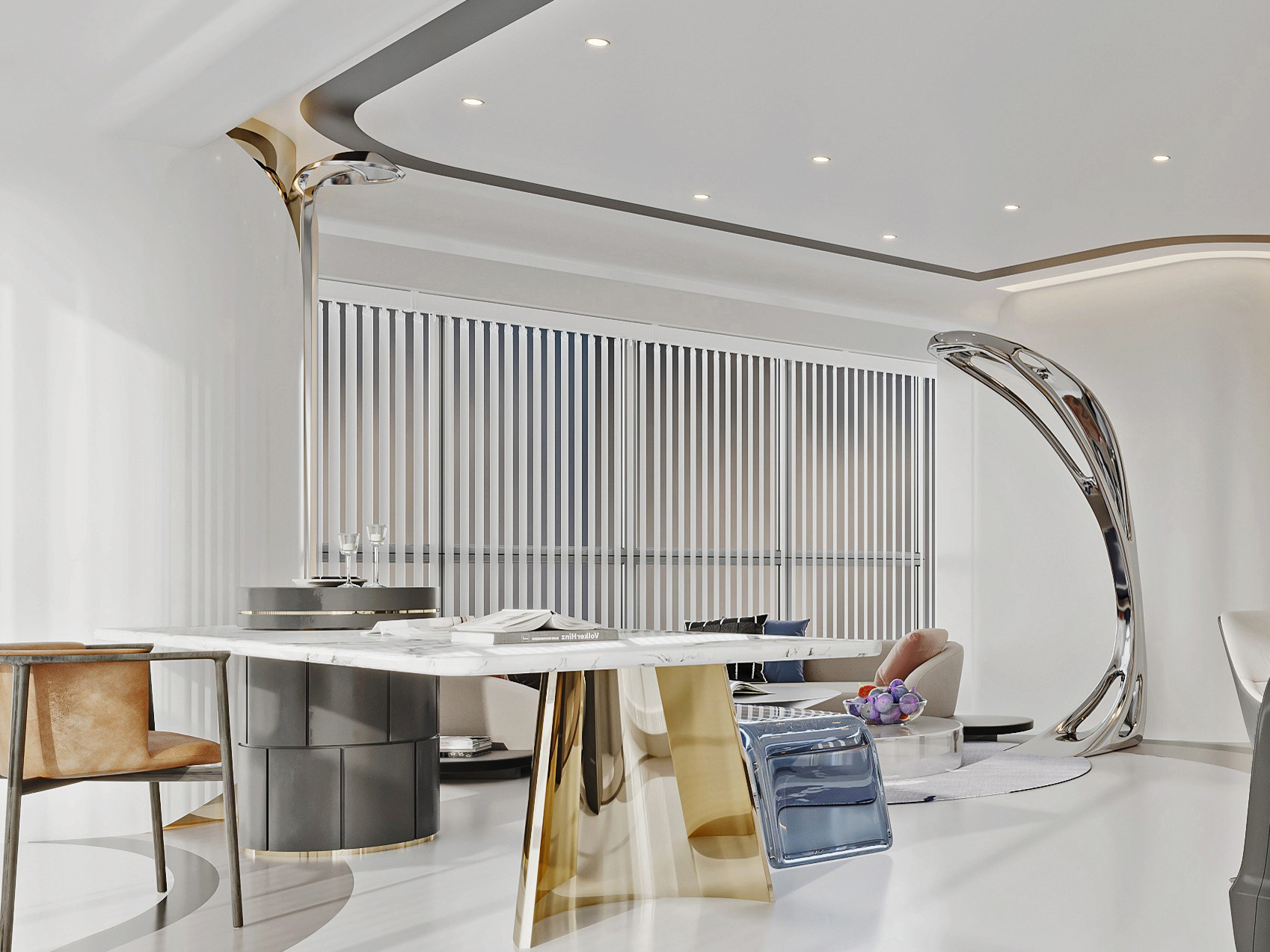 现代轻奢500㎡办公室装修设计案例(图1)