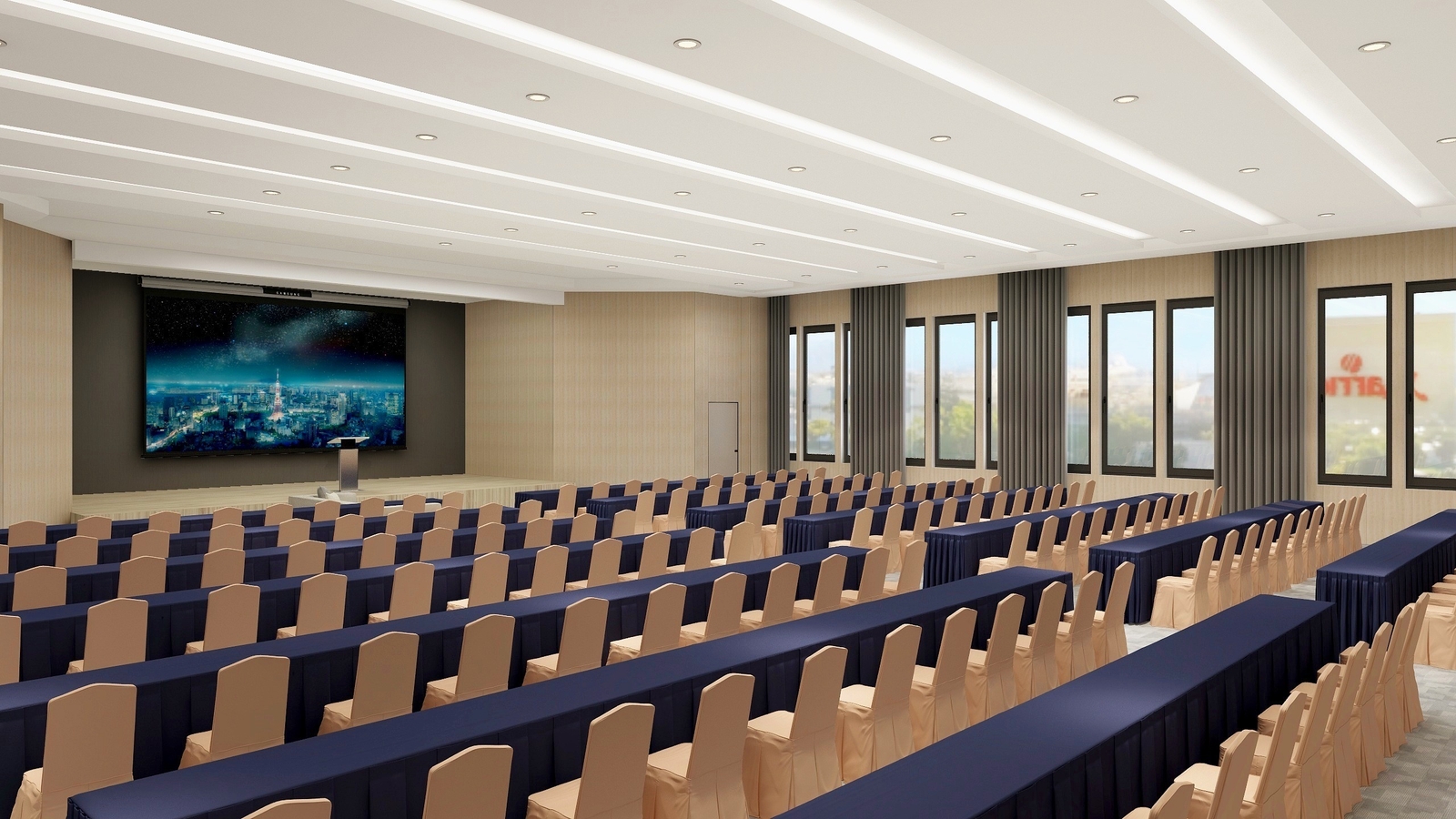 现代简约1200㎡办公室装修设计案例(图2)