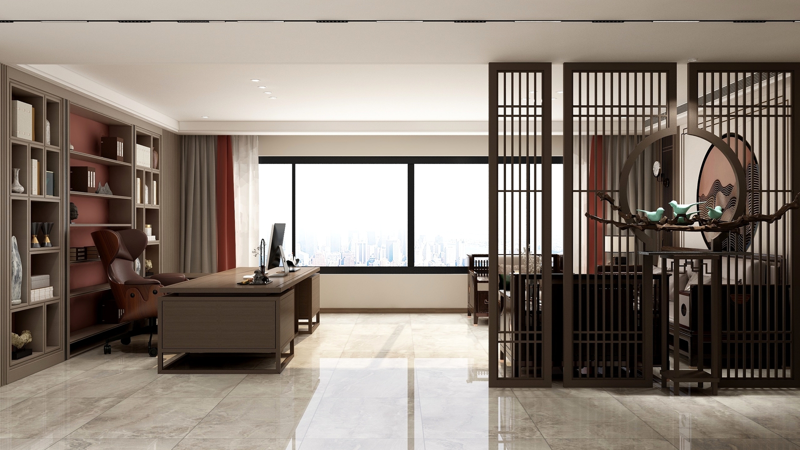 合肥600平方新中式工作室装修设计项目(图1)