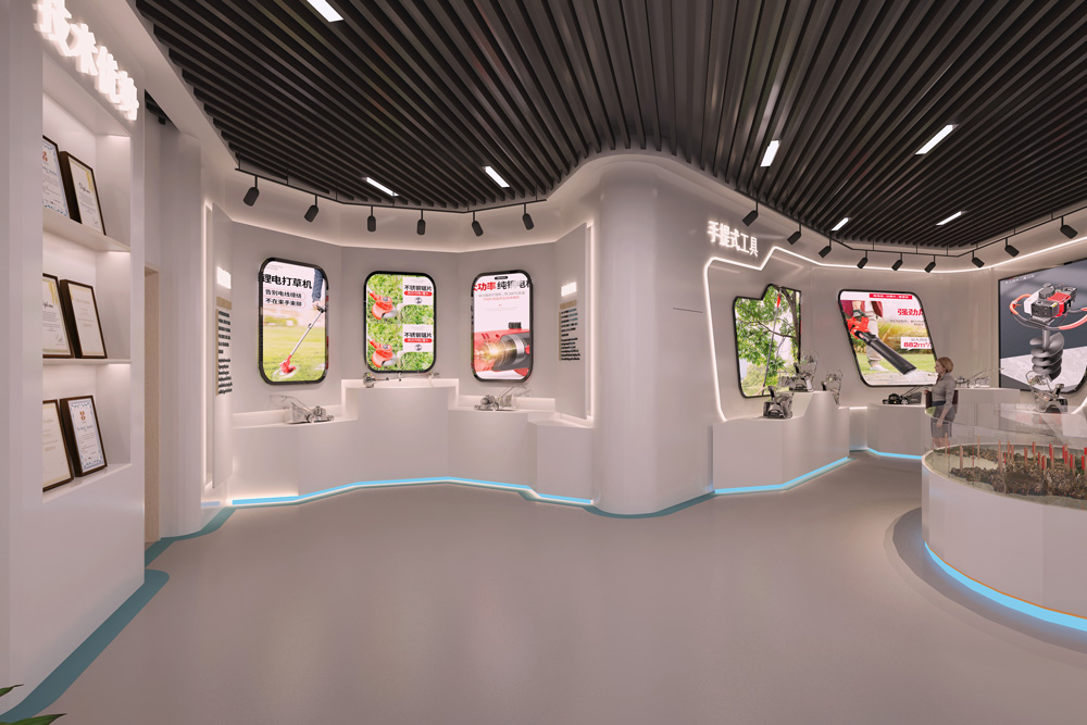 华新智能停车设备-现代简约展厅装修设计(图6)